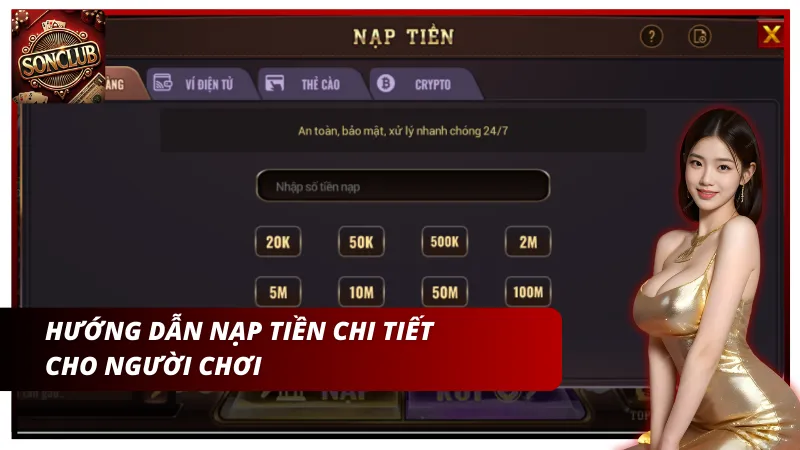 Hướng dẫn cách tiếp quỹ SonClub nhanh chóng